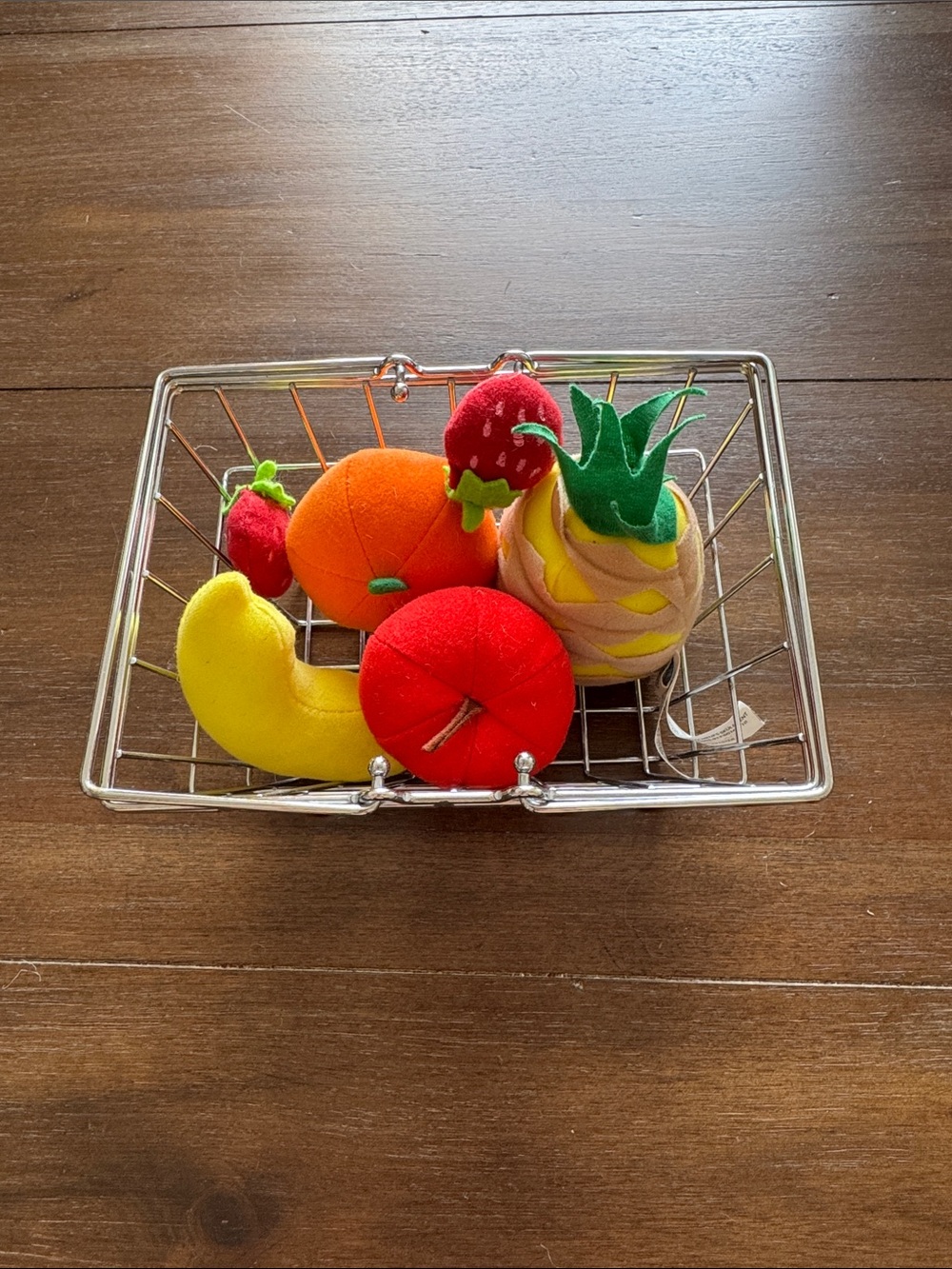 Pottery Barn Kids PBK Mini Grocery Basket felt Fruit play food